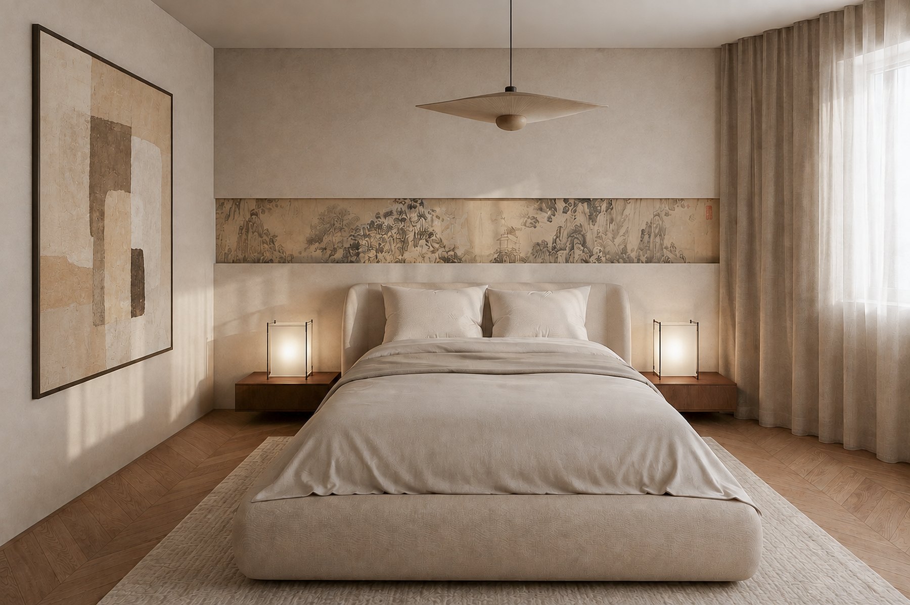 Guest room render from Hotel Park's new interior programme, Prishtina